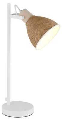 Productafbeelding van Bureaulamp Lyndon wit met rotan