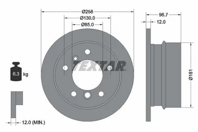 Obrázok produktu pre 2 brzdové kotúče Textar 258 mm vzadu pre Mercedes G-KLASSE