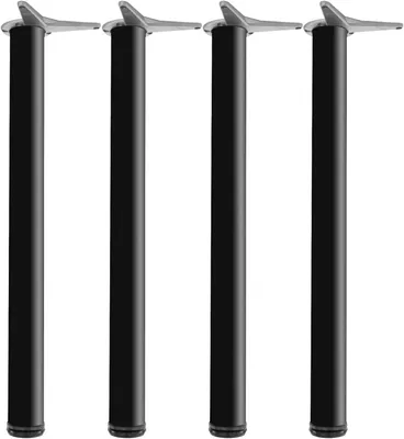 Produktbild von Verstellbare Tischfüße 700-730 mm rund ø 60 mm, Metall Tischbeine in Schwarz, 4 Stück