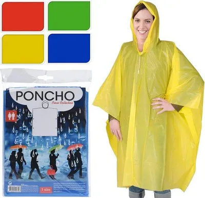 Productafbeelding van Waterdichte regenponcho met capuchon, herbruikbaar, uniseks, geschikt voor buitenshuis