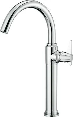 Produktbild von Waschtischarmatur mit erhöhtem Fuß TEMISTO-30 in chrom, B/H/T: 5,0/37,3/23,9 cm