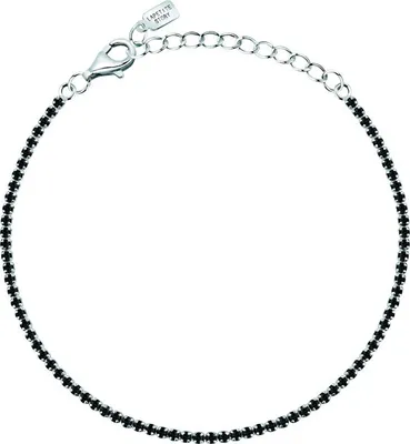 Obrázok produktu pre Strieborný tenisový náramok s čiernymi zirkónmi Silver LPS05AWV66