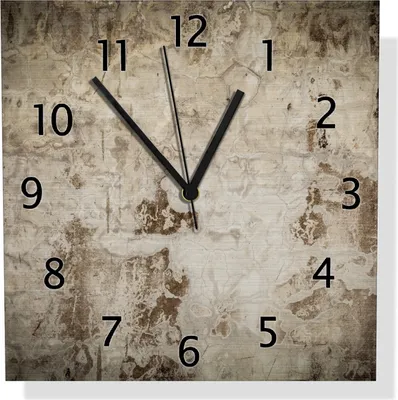 Produktbild von Wallario Design Wanduhr Alte schmutzige Wand aus Beton mit abblätternder Farbe aus Aluverbund, Größe 30 x 30 cm