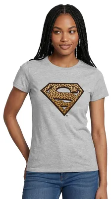 Produktbild von Spreadshirt Superman Leoprint Logo Frauen T-Shirt, L, Grau meliert