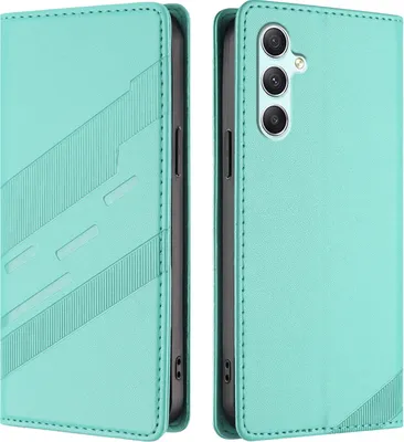 Image de Etui pour Samsung Galaxy A34 5G, étui en cuirPolyuréthaneavec fente pour cartes et fonction stand Türkis