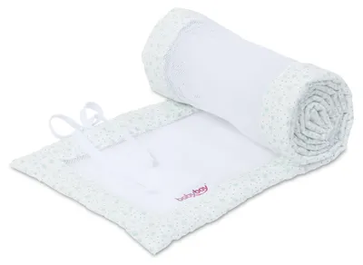 Produktbild von babybay Nestchen Mesh passend für Modell Boxspring XXL, weiß Glitzersterne mint