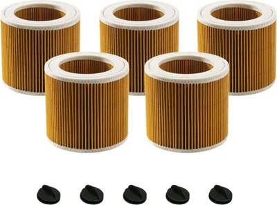 Produktbild von 5x Filter kompatibel mit Kärcher Staubsauger WD3 Premium, WD2, WD 3 P, MV2, MV 3, A2054, …, alternativ zu original 6.414-552.0, 6.414-772.0, 6.414-547.0