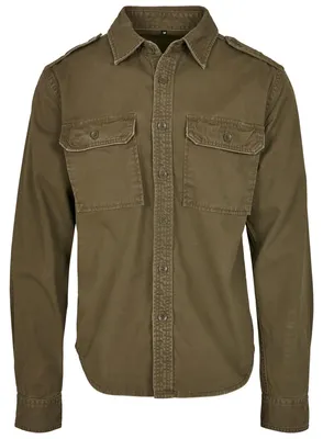 Image de Build Your Brand - Chemise pour homme à manches longues LT4832 (3XL) (olive)