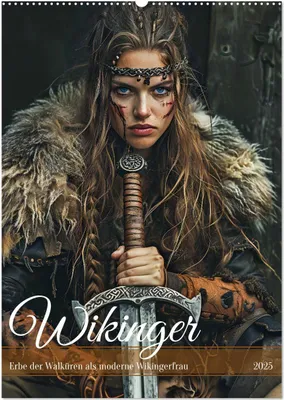 Produktbild von Wikinger - Erbe der Walküren als moderne Wikingerfrau (Wandkalender 2025 DIN A2 hoch), CALVENDO Monatskalender