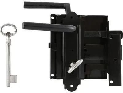 Produktbild von Kastenschloss, links, DM 60, 100 x 116 mm, Stahl schwarz lackiert