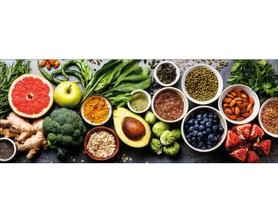 Produktbild von Glasbild Fruits and Vegetables 80x30 cm
