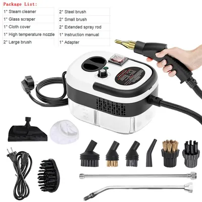 Obrázek produktu pro Parní čistič 2500W - ruční vysokotlaký parní čistič - 105°C, 3 bar - 6 stupňů regulace - nádržka na vodu 1200 ml - provozní doba >30 minut - bílá barva