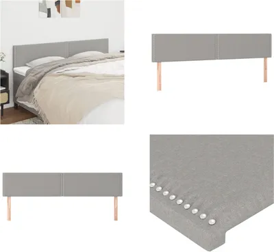 Produktbild von vidaXL Kopfteile 2 Stk. Hellgrau 90x5x78/88 cm Stoff - Kopfteil - Kopfteile - Bett-Kopfteil - Bettkopfteil