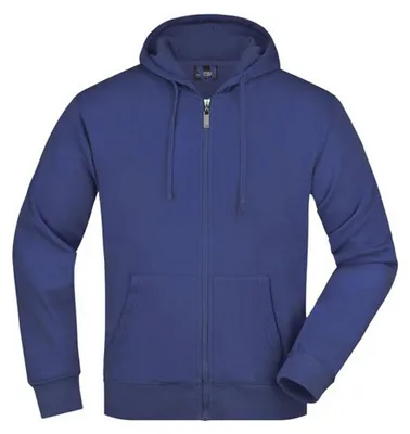 Produktbild von James and Nicholson - Kapuzenpullover Durchgehender Reißverschluss für Herren LT2939 (M) (Königsblau)