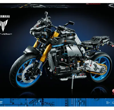 Immagine prodotto di LEGO Technic modello di moto Yamaha MT-10 SP 42159 - Modello di veicolo con motore a 4 cilindri, sterzo funzionante e app AR