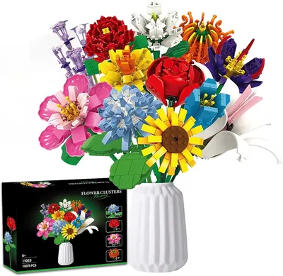 Produktbild von COIL Spielbauklötze, Blumenstrauß, Bausteinset, Spielbausteine, Baukasten, Botanische Sammlung, Wohndekor, Modell: 11063 , 12 Blumenarten, 1009 St.