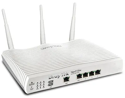 Produktbild von Draytek Vigor2132ac , -25 - 70 °C, 10 - 90%, 802.11a, 802.11g, 802.11ac, 802.11b, 802.11n, 10/100/1000Base-T(X), Extern, MD5, SHA-1