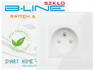 Produktbild von B-LINE Steckdose Einzelsteckdose Weiß Glas mit Schutzkontakt