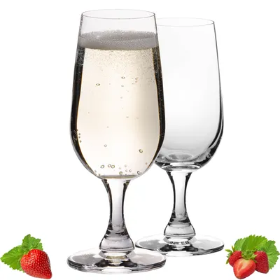 Produktbild von PLATINUX Sektkelche 180ml Serie "Berlin" Sektgläser aus Crystalline Glas Champagnergläser Set 2-Teilig Spülmaschinenfest