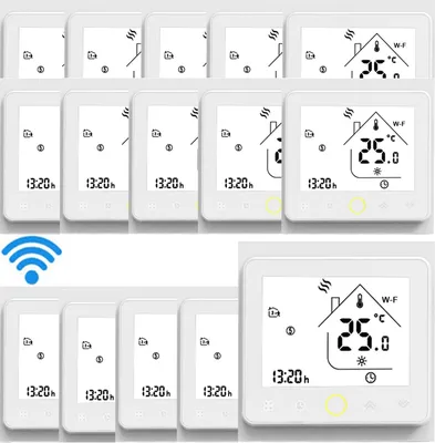 Obrázek produktu pro 15X Wifi Smart termostat Vodní topení Pokojové termostaty Ovladač teploty APP Control 5A Kompatibilní s Alexa / Google Home Podlahové topení pro domácnost - Bílý nástěnný termostat Nástěnné topení