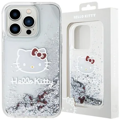 Produktbild von Hello Kitty Liquid Glitter Charms Kitty Head - iPhone 13 Pro Hülle (Silber)