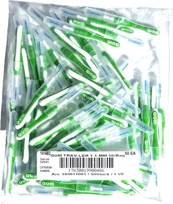 Produktbild von GUM TRAV-LER Interdentalbürsten hellgrün 1,1mm - 50 Stück im Beutel