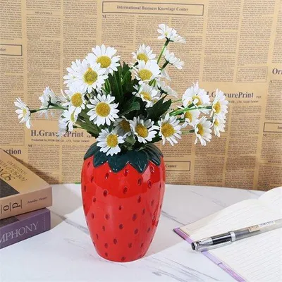 Produktbild von Famanu Keramische Vase Moderne Dekoration - Rot, 20x14x14 cm