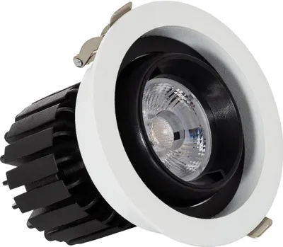 Produktbild von LED Downlight Einbaustrahler 12W COB Schwenkbar 360º Rund Schnitt Ø 100 mm CRI90 Expert Color Anti-Flicker No Flicker 6000K Kaltweiß