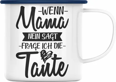 Produktbild von Trendation - Emaille Tasse für Neffen Neffin von Tante Geschenk Lustige Geschenkidee (Blau)