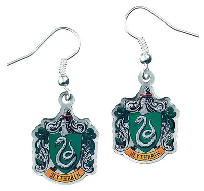 Immagine prodotto di Negozio di carati, Orecchini di Harry Potter con stemma di Serpeverde (placcati in argento)