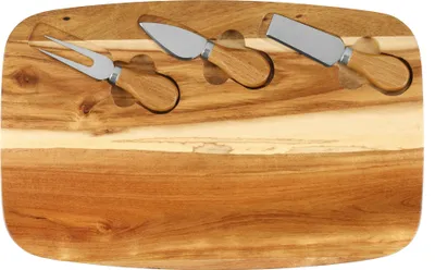 Produktbild von Käsebrett-Set, Akazienholz, 4-teilig, 36 x 23 cm