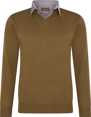 Image de Cappuccino Italy Mock Pullover Braun - Große XL