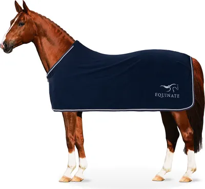 Produktbild von Equinate Abschwitzdecke Springdale aus Fleece mit Widerristpolster 165cm Navy
