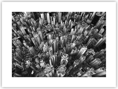 Produktbild von Poster - Poster ohne Rahmen - Wolkenkratzer mit Berge - 40x30 cm - Wand Bild - Wanddeko - Wandbilder - Kunstposter - Wandposter - Bilder - Kunstdruck - Wanddekoration - Wandbild - P2XAA40x30-4453