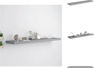 Image de vidaXL Étagère murale flottante Gris 120x23,5x3,8 cm MDF - Étagères murales