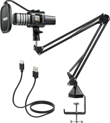 Produktbild von USB Gaming Kondensatormikrofon TONOR TC30+ mit Nierencharakteristik, Mikrofonspinne, Popfilter, Arm für Streaming, Aufnahme, Podcasting, YouTube
