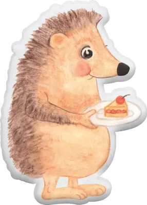 Produktbild von Mr. & Mrs. Panda Dekokissen Igel Kuchenstück 45 cm - Weiß - Geschenk, Kuchen Backen, Lustige Sprüche, Kuschelkissen, Geburtstagskuchen, Essen Spruch, Plüschtier, Torte