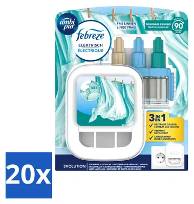 Produktbild von 20 x Ambi Pur 3Volution Starterkit - Frische Wäsche - 20 ml - Vorteilspackung - 20 Stücke
