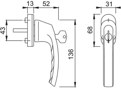 Produktbild von HOPPE Luxembourg Fenstergriff 099S/U52Z (Oberfläche: F9016 verkehrsweiß beschichtet) Oberfläche: F9016 verkehrsweiß beschichtet