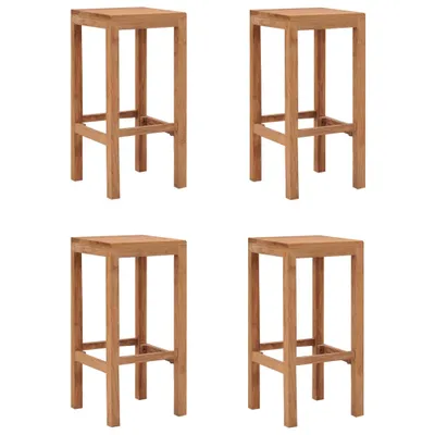 Productafbeelding van Set van 4 barstoelen van teakhout, afmetingen 35 x 75 x 35 cm