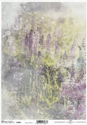 Produktbild von ITD Reispapier Decoupage Bastelpapier Softpapier Serviettentechnik, R1883 Blumen, Wiese