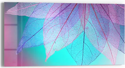 Produktbild von DEQORI Glasbild Echtglas 60x30 cm 'Transparenter Blattfächer' Wandbild Bild modern Deko