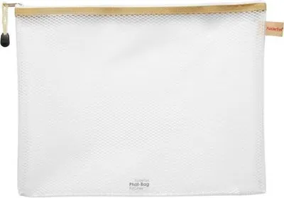 Produktbild von FolderSys Reißverschlussbeutel, DIN A4, PVC-frei, weiß/beige, Beutel farblos,