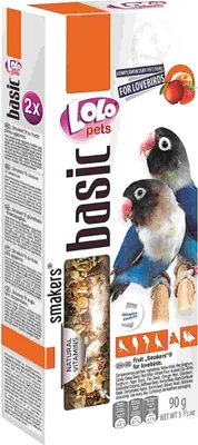 Produktbild von LoLo Pets Fruity Smacker für NEROTHING – 90g (2x45g) Papageien-Leckerbissen, natürliche Zutaten, reich an Vitaminen, handgemacht, ohne Zusätze
