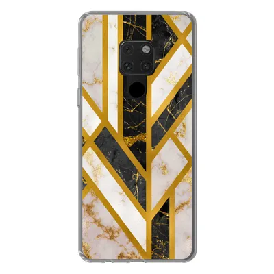 Produktbild von MuchoWow® Handyhülle Schutzhülle Hülle für Huawei P40 Lite Marmor - Gold - Glitzer - Luxus Silikon Softcase Handy Hülle - Handy