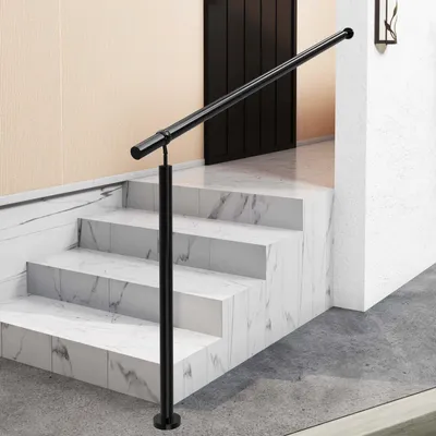 Produktbild von Eingangsgeländer 100 cm Schwarz, Edelstahl Handlauf Geländer, Wandhandlauf, Treppengeländer, Innen- Und Außenbereich Geeignet