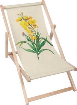 Produktbild von Dreamroots Liegestuhl klappbar Holz bis zu 130 kg, Sonnenliege klappbar mit 3-stufiger Neigungsregulierung der Rückenlehne, Vintage Yellow Flowers