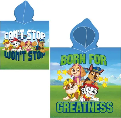 Produktbild von Kapuzenponcho Baumwolle 55x110cm Paw Patrol Paw Patrol