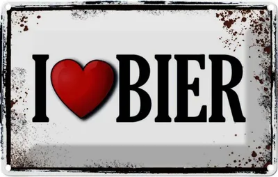 Produktbild von vianmo Blechschild 12x18 cm Alkohol i love Bier Essen Trinken Bar Club