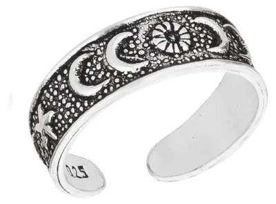 Produktbild von Zehenring Zehring Mond Kosmos Antik Style 925 Silber